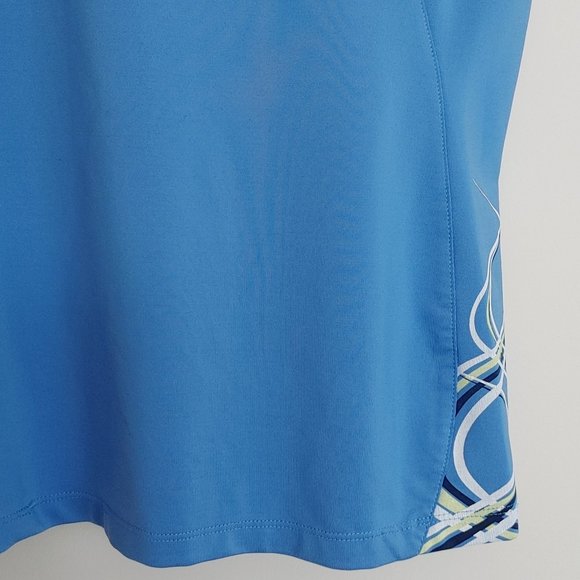 Vuarnet Sport Shirt Women's Size M Blue and White Sleeveless Collared Golf Shirt - Picture 7 of 7